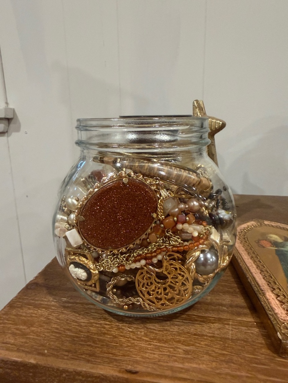 Druzy Gold-Tone & Brown mystery jewelry jar